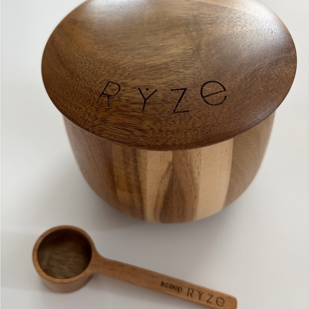 Ryze Acacia Wooden Container with Matching Scoop